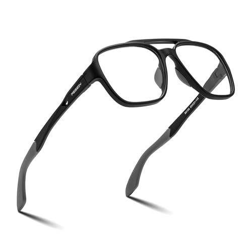 FEISEDY Sports Blue Light Glasses Lightweight Anti Slip Running Cycling Square Glasses Computer...