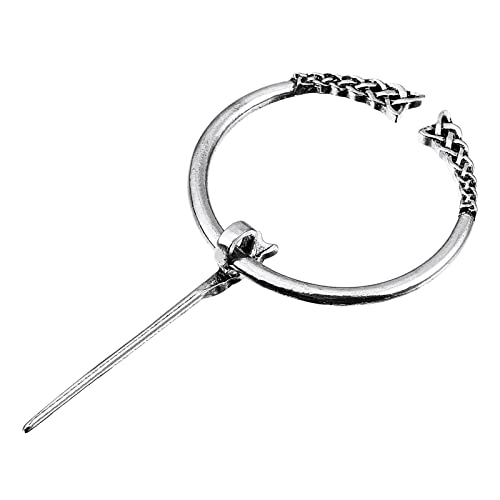 Image of uxcell Vintage Brooch Cloak Pin, Penannular Brooch Cloak Clasp Scarf Pin Shawl Pin Cardigan Brooch Buckle for Women Men Costume Accessory