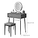 CVGfko Dressing Table, Dressing Table, Desk with Adjustable Led Lights, Solid Wood Dressing Table with Stool and Metal Legs, Dressing TableF-70x40x80CM (C 60x40x80CM),C,60x40x80CM