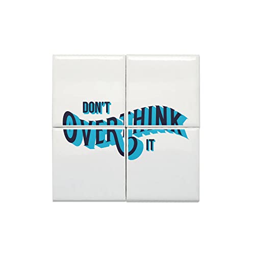 Carreaux céramique décoratifs salon cadre bien-être citation inspirante mural Don't Overthink