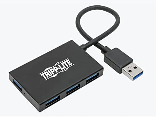 Tripp Lite 4-Port USB 3.0 Hub, Portable USB Splitter for USB charging and Data Transfer, 5 Gbps, Aluminum (U360-004-4A-AL)