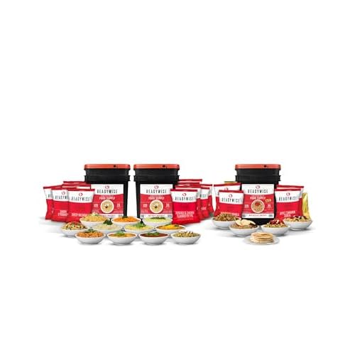 ReadyWise Emergency Food Supply – 360 Servings, 3 Buckets, Freeze Dried & Dehydrated Package of Long Term Meals, Survival Kit for Camping, Prepper Food Storage Supplies, up to 25 Year Shelf Life