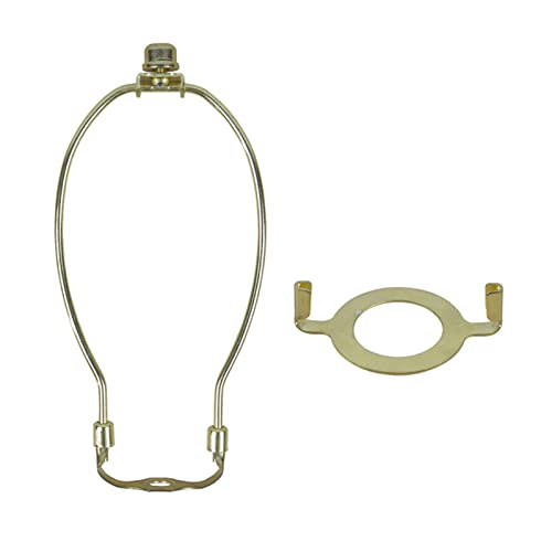 Lamp Holder Lamp Shade Holder Iron Lamp Harp Adapter Heavy Duty Lamp Shade Bracket with Finial Lamp Shade Fitter Adapter for Table Lamp L Brackets(Color:Gold)