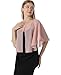 Chiffon Capelet Women's Soft capes Shawls and Wraps for Evening Dress Wedding Cape Cover Up (Blush)