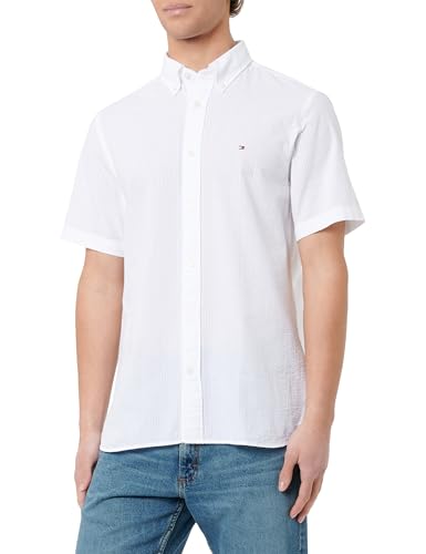 Tommy Hilfiger SEERSUCKER SOLID RF SHIRT S/S S/S Shirt Herren, White (White), L – Ansicht 1
