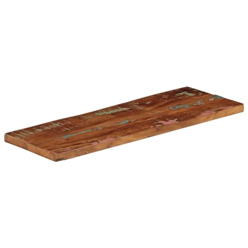 Tablero de mesa rectangular de madera maciza recuperada de 70 x 20 x 3,8 cm 5