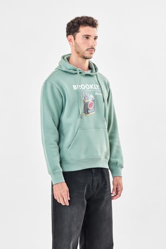 Image of SNITCH Men Casual Hoodie| Oversized Fit Hooded Neckline with Graphic Print & Long Sleeve| Soft Cotton-Polyester Blend for Daily Winter Wear & Streetwear
