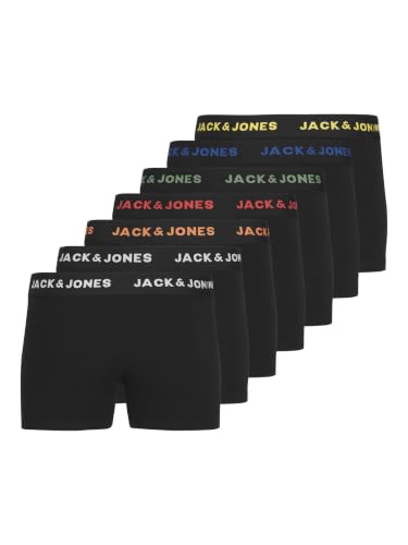 JACK & JONES Jungen Jacbasic Boxershorts 7er-Pack, Schwarz/Bunt, 164