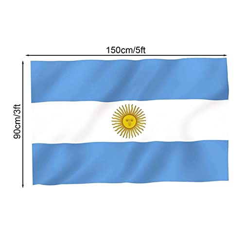 Bandeira do país para a Argentina | 90x150cm/3x5ft bandeira país ao ar livre | Bandeira externa resi
