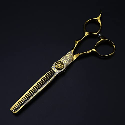 Ciseaux de coupe de cheveux professionnels de 6 pouces en or YZCIS