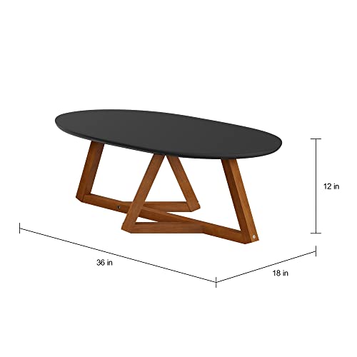 Be Home Furniture │ Spe Coffee Table │ Home Décor, Side Table, Coffee Table, End Table, Accent Table For Living Room │ Wood Legs & Black – 35.43" W #TOP4