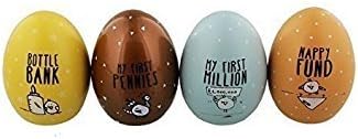 Money Box/Pot ~ Egg Shaped Savings Pots ~ Set of 4 ~ EGGCELLENT BABY