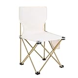 Bloepum Creamy White Small Outdoor Folding Chair, Camping Picnic Chair, Ultra-Light Portable Artist Sketching Chair
