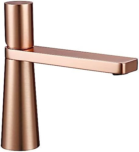 Mitigeur lavabo rotatif 360 laiton blanc et or rose brossé monotrou eau chaude froide