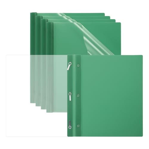 PATIKIL Capas de plástico com pino, 5 peças, capacidade de 80 folhas, pastas de apresentação frontai