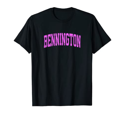 Bennington Vermont VT Vintage Athletic Sports Diseño Rosa Camiseta