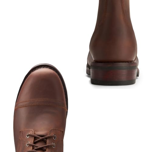Image of SUREWAY Men's 6 inch Mid-Top Work Boot - Genuine Leather, Classic Chukka Boots, Lace-Up Ankle Boot