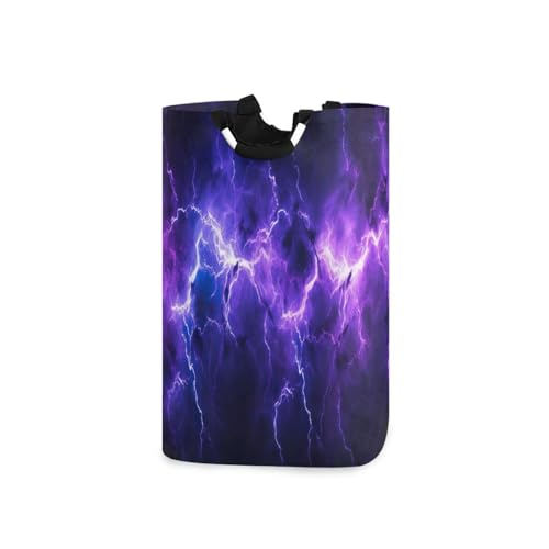 Jihqo Laundry Hamper Basket Cool Lightning Collapsible Nursery Storage Bin Waterproof Clothing Baskets for Home Bedroom Bathroom Washing Room