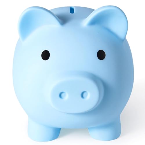 Image of Piggy Bank,Saving Box for Girls and Boys,Money Bank for Kids ,Unbreakable Plastic Piggy Banks (Blue)
