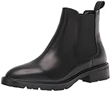 Steve Madden Women's Leopold Chelsea Boot, Black Leather, 7.5