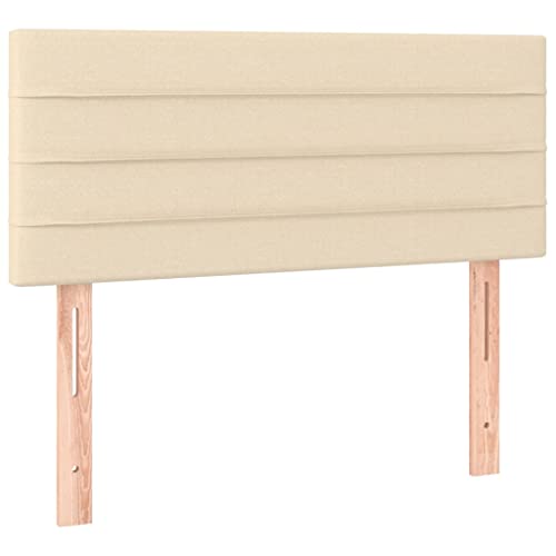 vidaXL Tête de Lit Meuble de Chambre à Coucher Accessoire de Lit Simple Tête de Cadre de Lit Maison Intérieur Crème 90x5x78/88 cm Tissu