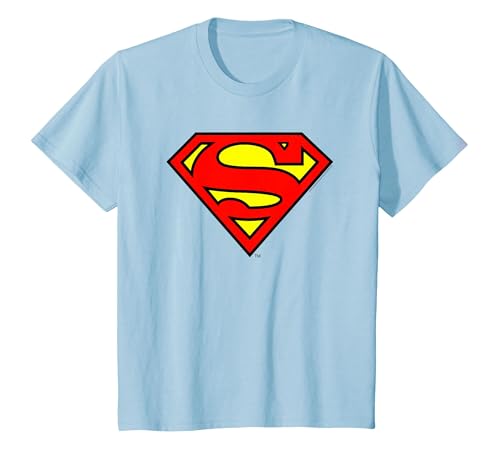 Image of DC Comics Superman Logo Camiseta T-Shirt, Youth, Baby Blue, Small