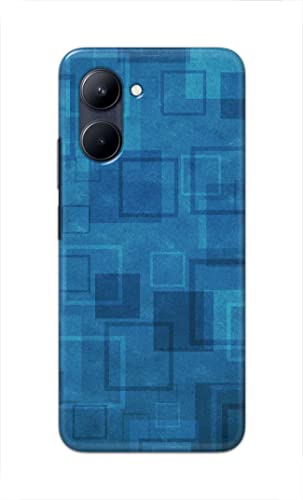 Image of Printed Hard Back Cover Case for Realme C33 Back Cover (Plain Azure Blue) -702