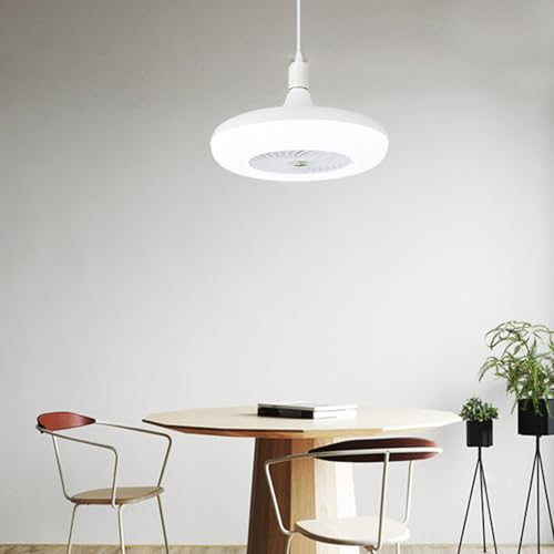 Ventilador de techo con luz para techos bajos con base E27 regulable 5