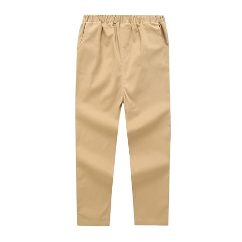 Kids Boys School Uniform Pants Preppy Outfits Teen Boys Stretch Chino Trousers Straight Leg Sweatpants with Pockets4