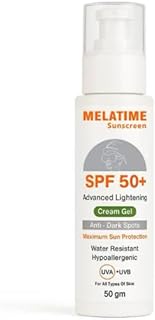 جل كريم تفتيح واقي من الشمس بعامل حماية من الشمس 50+، مضاد للبقع الداكنة ومقاوم للماء ولا يسبب الحساسية من ميلاتيم، 50 جم