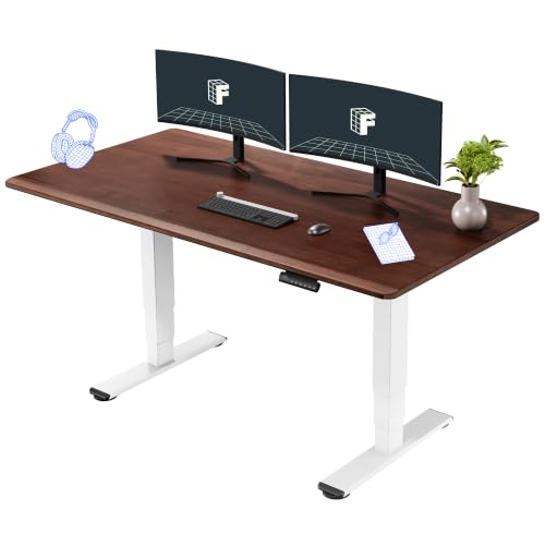 Image of FLEXISPOT E6 Solid Wood Dual Motor 3-Stage Electric Standing Desk, 63 x 30
