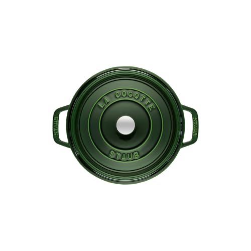 Image of Staub Cast Iron 7-qt Round Cocotte - Basil, Made in France