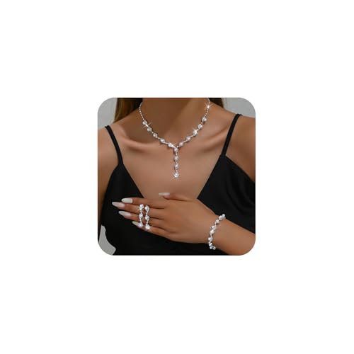 XFSRG Parure Bijoux Femme Élégante Perles et Strass...