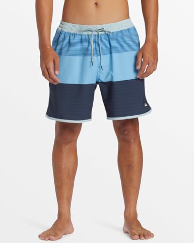 Quiksilver Men's Standard Surfsilk Tijuana 17Nb Elastic Waist Volley Swim Trunk, Alaskan Blue3