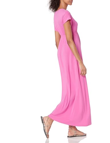 Image of Amazon Essentials Women's V Neck Short Sleeve Empire Waist Maxi Dress (Available in Plus Size)