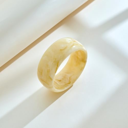 WOWORAMA Colorful Resin Acrylic Bangle Bracelets for Women Geometric Chunky Mottled Acetate Resin Bangles Wide Acrylic Plastic Bracelets Statement Jewelry