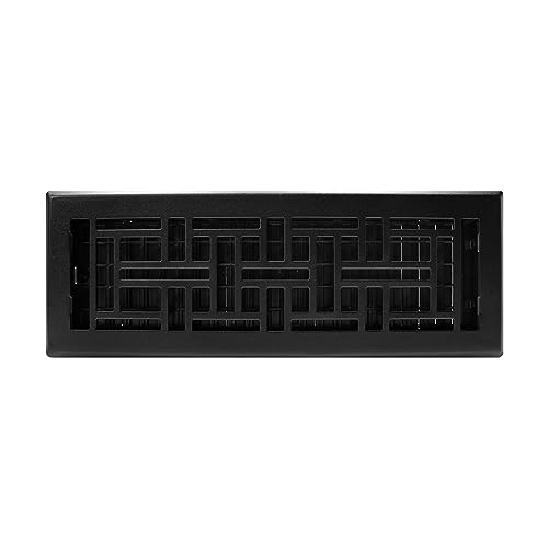 Decor Grates AJH414-BLK Oriental Floor Register, 4x14 Inches, Textured Black, Textured Black Finish - Image 2