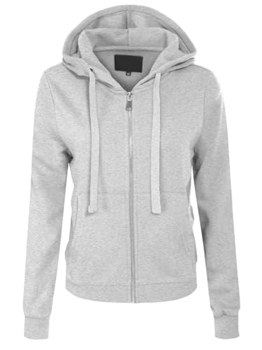 Design by Olivia Women's Fleece Zip Up Hoodie Long Sleeve Active Sweatshirt Jacket S-3X Plus Size