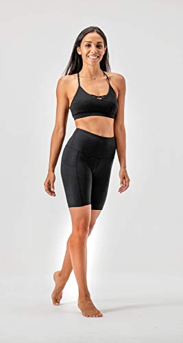 Devops Women's 2-Pack High Waist Workout Yoga Running Exercise Shorts With Side Pockets (Medium, Black/Heather Charcoal) #TOP5