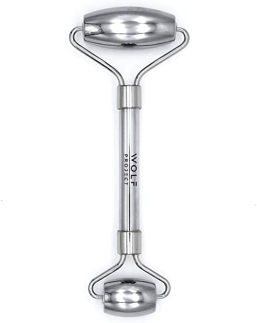 The Wolf Project Stainless Steel Face Roller - Helps Reduce Face Puffiness, Massage Face, Neck and Eyes