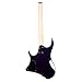 Redid Headless Electric Guitar, 25.5″ Scale Travel Guitar with Dual Humbucker Pickups, Mahogany Body & Maple Neck, 24 Frets, Lightweight Portable Electric Guitar with Gig Bag(Purple)