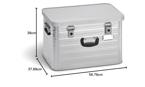 Enders Alubox TORONTO 63 L - Aluminiumbox mit 1 mm Wandstärke, extra stabil, spritzwasser- und staubdicht, Aluminiumbox mit Deckel, stapelbar - Aluminium Box #3893, Silber