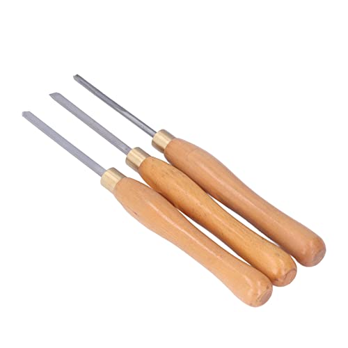 Juego de cinceles para herramientas de torneado de torno de madera, herramientas de carpintería, mango de haya con rt de acero para coche de madera DIY, incluye semirrecto,