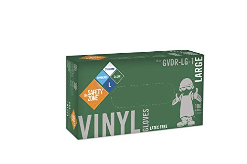 Disposable Vinyl Gloves - Lightly Powdered, Clear, Latex Free and Allergy Free, Plastic, Work, Food Service, Cleaning, Wholesale Cheap, Size Small (Box of 100)
