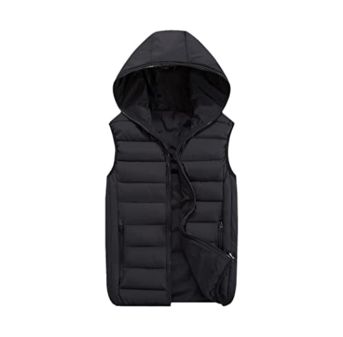 Spring Autumn Sleeveless Jacket Men Warm Hooded Winter Vest Light Plus Size Work Waistcoat