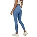Fashion Stretchy Jeans for Women Butt Lifting Leggings with Pockets Crossover Waisted Jeggings Casaul Clothes Light Blue