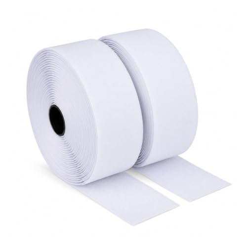LLPT Hook and Loop Tape 2 Inch x 23 Feet Each Roll, White