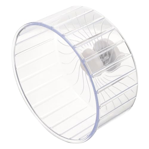 HANABASS Rueda de hámster Hamster Accesorios Arena de hámster jaulas para cobayas Rueda de Ejercicio para Gatos Cerdo heno Rueda de Conejillo de Indias Rueda de Rata el plastico Transparent