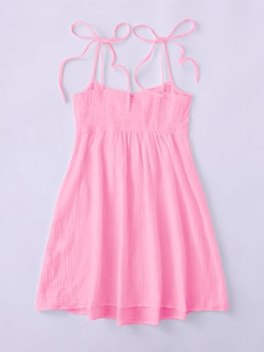 Image of SOLY HUX Women's Summer Cami Sun Dress A Line Tie Shoulder Y2k Cute Casual Short Mini Beach Babydoll Dresses