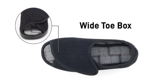 Open Toe Diabetic Slippers for Men Extra Wide Width, Memory Foam Open Toe House Shoes Non Slip - For Seniors Arthritis Swollen Feet4